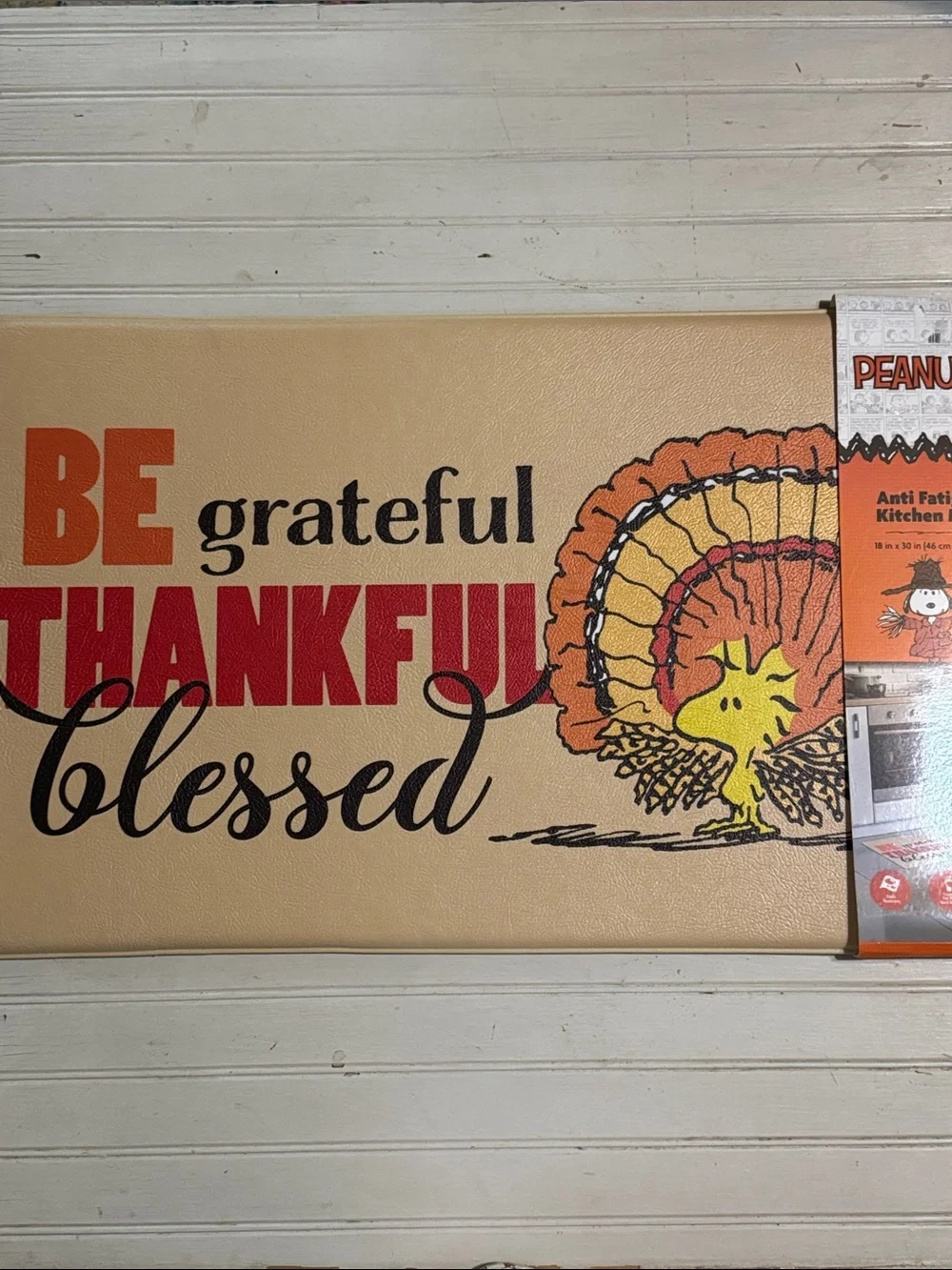 Peanuts Thanksgiving anti fatigue kitchen floor mat.
